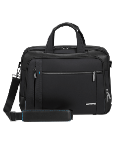 This Spectrolite 3.0 Briefcase 15.6" in Black by Samsonite can fit a laptop up to the size of 15.6". 