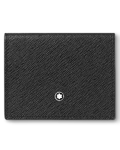 Montblanc's Sartorial 4CC Trio Black Saffiano Leather Card Holder with the snowcap emblem.