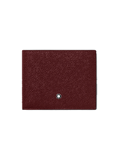 Sartorial Leather Wallet 6 CC In Burgundy Textured Leather By Montblanc