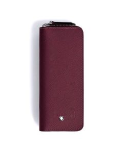 Montblanc's Sartorial Cassis Saffiano Leather 2 Pen Pouch with a zip-around closure.