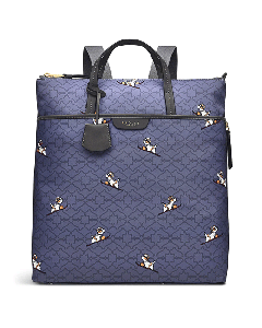 Radley's Heirloom Ski Dog Medium Zip-Top Backpack has been made with recycled polyester.