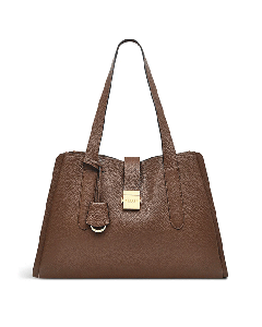 Radley's Sloane Street Walnut Large Ziptop Shoulder Bag is made with soft-grain leather. 
