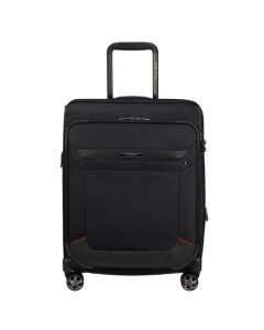Samsonite's Pro-DLX 6 Spinner Expandable Cabin Case, 55 cm has 4 spinner wheels and exterior organisation.