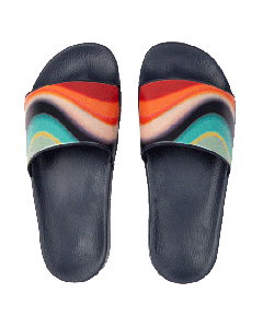 Paul Smith's 'Spray Swirl' Nyro Rubber Slides with a swirl pattern on the upper.