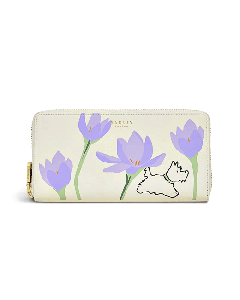 Radley Spring Bulbs Large Matinee Leather Purse In Chalk White Leather