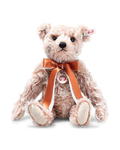 This Steiff British Collectors' 2024 Teddy Bear comes complete with an orange bow and is 5-way jointed.