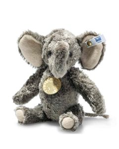 This is Bombax the light grey Elephant designed by Steiff.