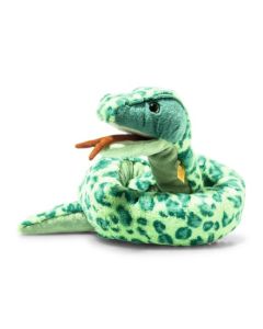 This Soft Cuddly Friends Gin the Snake, 130 cm is made out of soft plush in different shades of green.