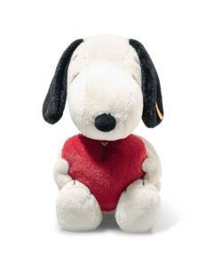 Steiff's Soft Cuddly Friends Snoopy Love 30cm is perfect for gifting to a Peanuts fan and has a beanbag stuffing to keep it weighted down.