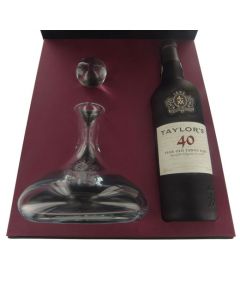 The Taylor's 40 Year Old Tawny Port and Decanter Gift Set.