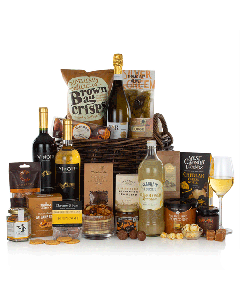 The Banquet Luxury Hamper with a mix of sweet and savoury snacks.
