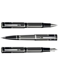 This Writers Edition Thomas Mann FP, BP & MP Set by Montblanc is made out of precious lacquer with polished silver trims.