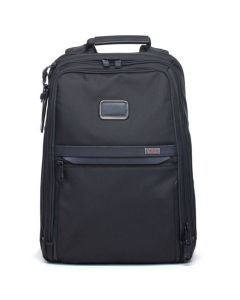 Black Alpha 3 Slim Backpack; designed by TUMI. 