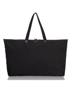 TUMI black nylon just in case tote bag in the Voyageur collection.