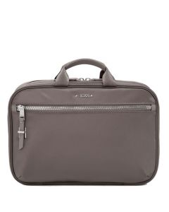 This Voyageur Grey Madina Cosmetic Case was designed by TUMI.