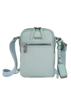 This Voyageur Mist Green Persia Cross Body Bag is made by TUMI. 