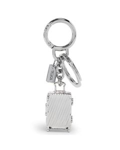 TUMI's 19 Degree Silver Luggage Charm Key Fob has a split ring and carabiner to keep your keys safe.