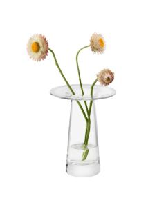 This Victoria Clear Glass Vase 15 cm by LSA looks great on a table top or mantelpiece.