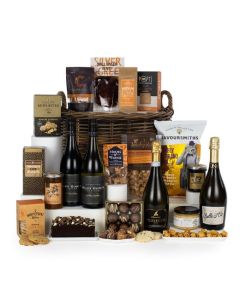 The Banquet Luxury Hamper with a mix of sweet and savoury snacks.