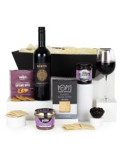 Wine and Pate Luxury Hamper with Miller's Harvest Crackers and a Gift Basket. 