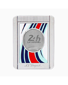 This S. T. Dupont 24H du Mans White & Chrome Cigar Cutter Stand features the 24hr logo on the blade with the lucky number 8 on the reverse. 