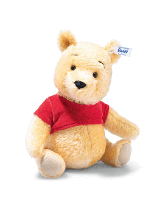 Steiff x Disney's Winnie The Pooh is made out of mohair and cotton with a brass "Button-in-Ear".