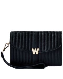 This Black Mimi Cross Body Bag with Wristlet is designed by WOLF.