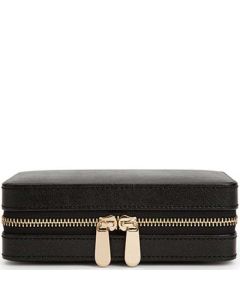 This is the WOLF Black Palermo Zip Jewellery Case. 