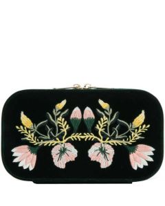 This is the WOLF Green Zoe Travel Jewellery Case. 