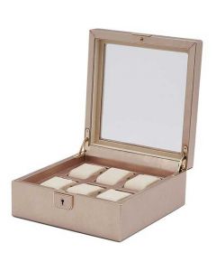 This WOLF rose gold Palermo 6 Piece Watch Box has been crafted out of smooth leather.