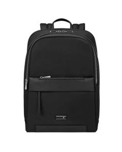 Samsonite's Zalia 3.0 Backpack 15.6" Black is made out of recycles PET fabric and polished silver trims.