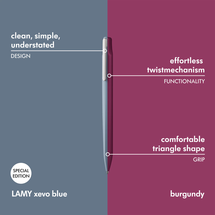 LAMY xevo Light Blue & Burgundy