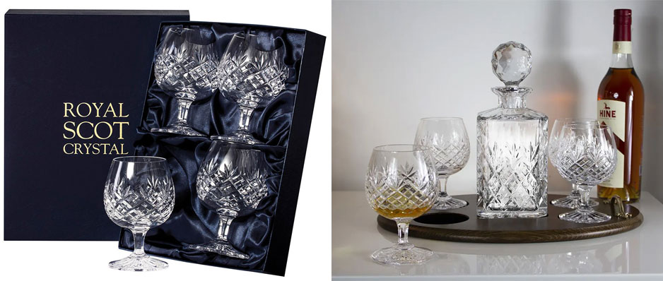 Royal Scot Crystal Edinburgh 4 x 32cl Brandy Glasses