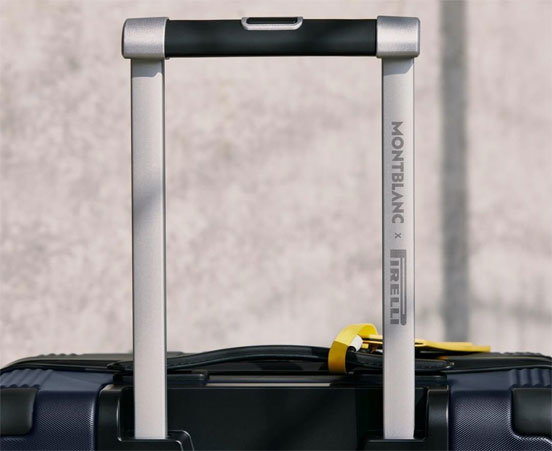 Montblanc x Pirelli cabin trolley handle