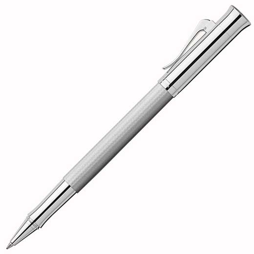 Silver Guilloche Rhodium-Plated Rollerball Pen