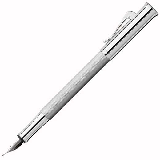 Silver Guilloche Rhodium-Plated Fountain Pen