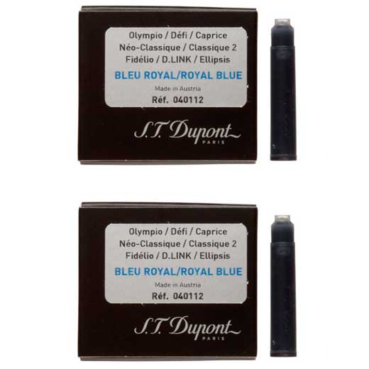 Fountain Pen Royal Blue Ink Cartridges 2x Pack of 6