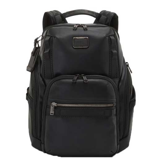 Alpha Bravo Black Leather Search Backpack