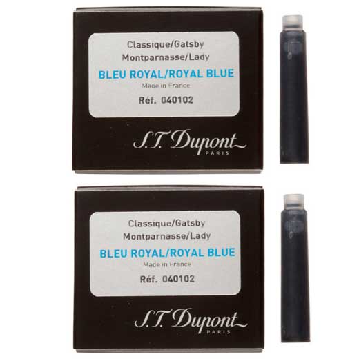 Fountain Pen Ink Cartridges - Royal Blue - 2 x Packs of 6