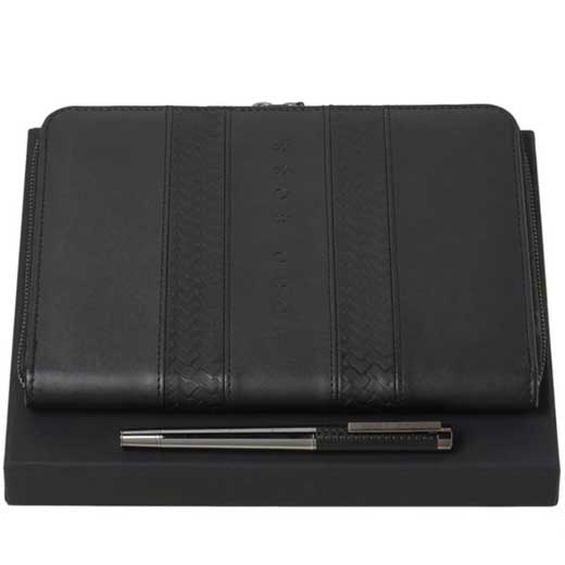 Black Tire A5 Conference Folder and Rollerball Pen Set