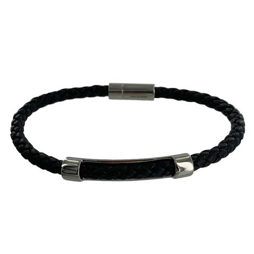 Black Benni Woven Leather Bracelet