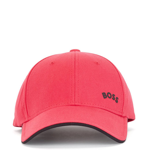 Bright Pink Adjustable Cap with Contrast Logo & Tipping