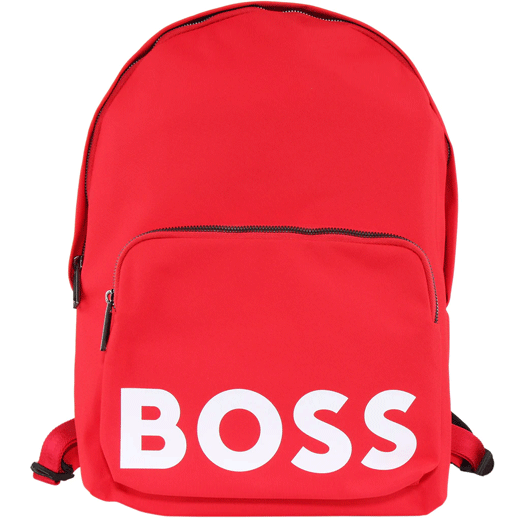 Catch Zip-Up Backpack In Red With Logo