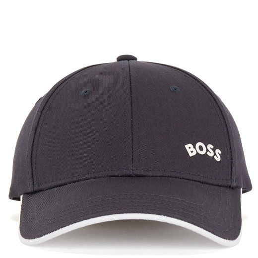 Dark Blue Adjustable Cap with Contrast Logo & Tipping