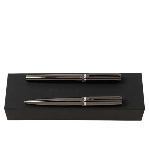 Gun Grey Gear Metal Ballpoint & Fountain Pen Set