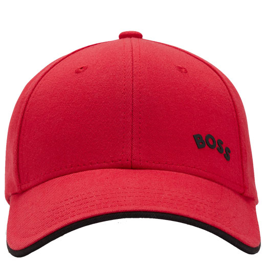 Red Adjustable Cap with Contrast Logo & Tipping