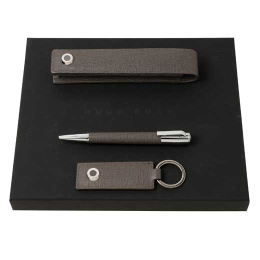 Grey Tradition Set (Ballpoint, Keyring and Pen Case)