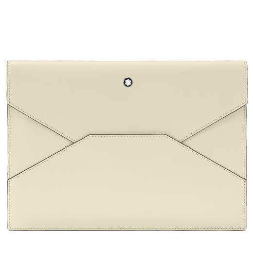 Sartorial Ivory Leather Envelope Pouch
