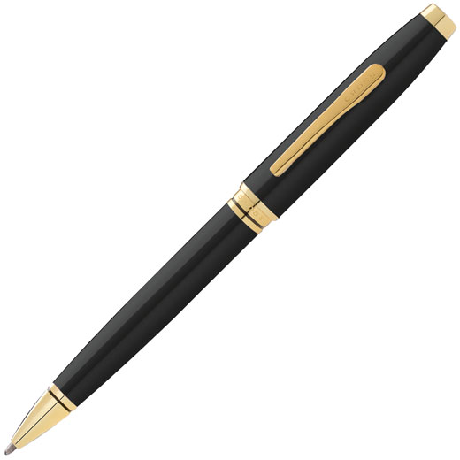 Black Coventry Ballpoint Pen with Gold Trim