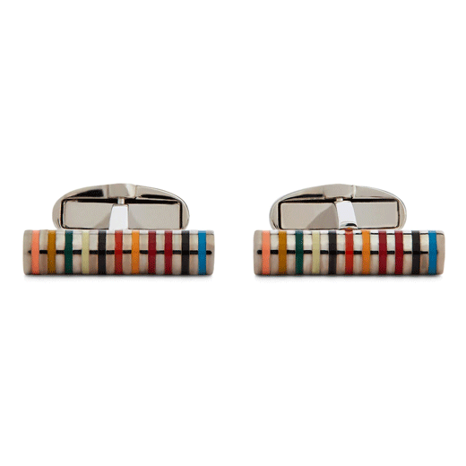 Men's Cylinder Multi-Stripe Cufflinks